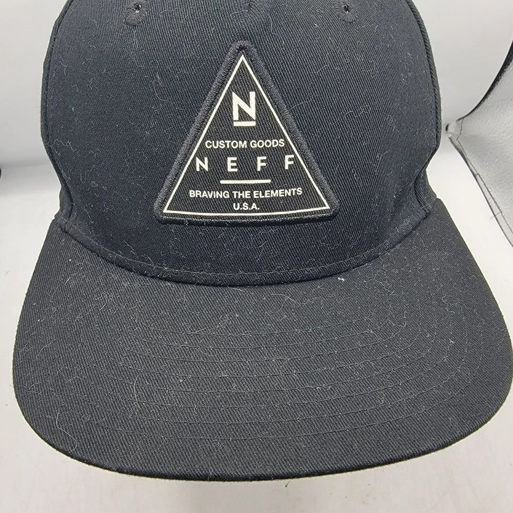Neff Braving The Elements Skate Streetwear Black White Snapback Baseball Cap Hat_5